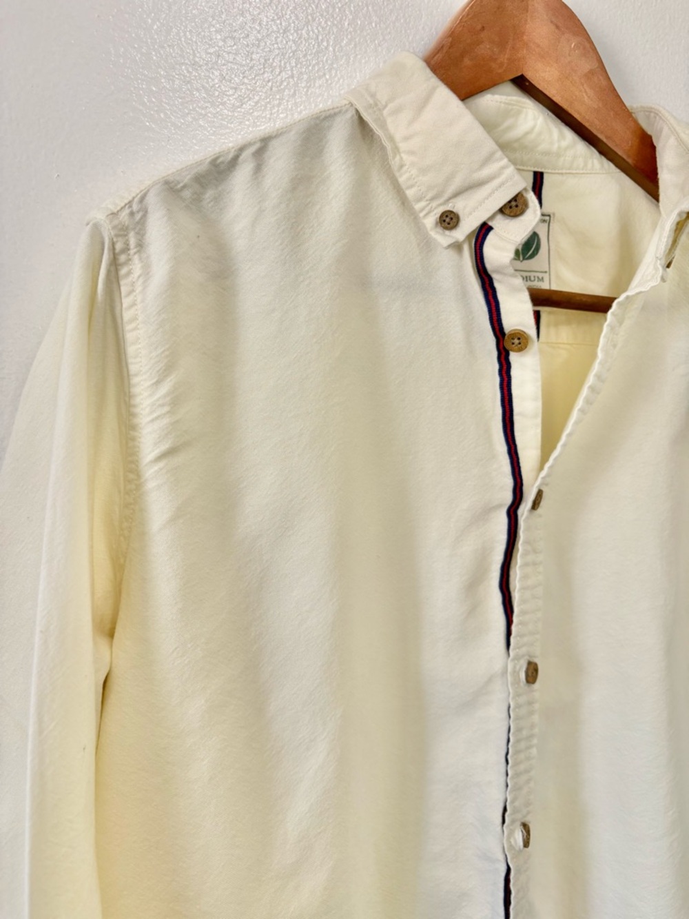 Organic Cotton Butter Cream Yellow Button Down Colours by Alexander Julian - Picture 7 of 9
